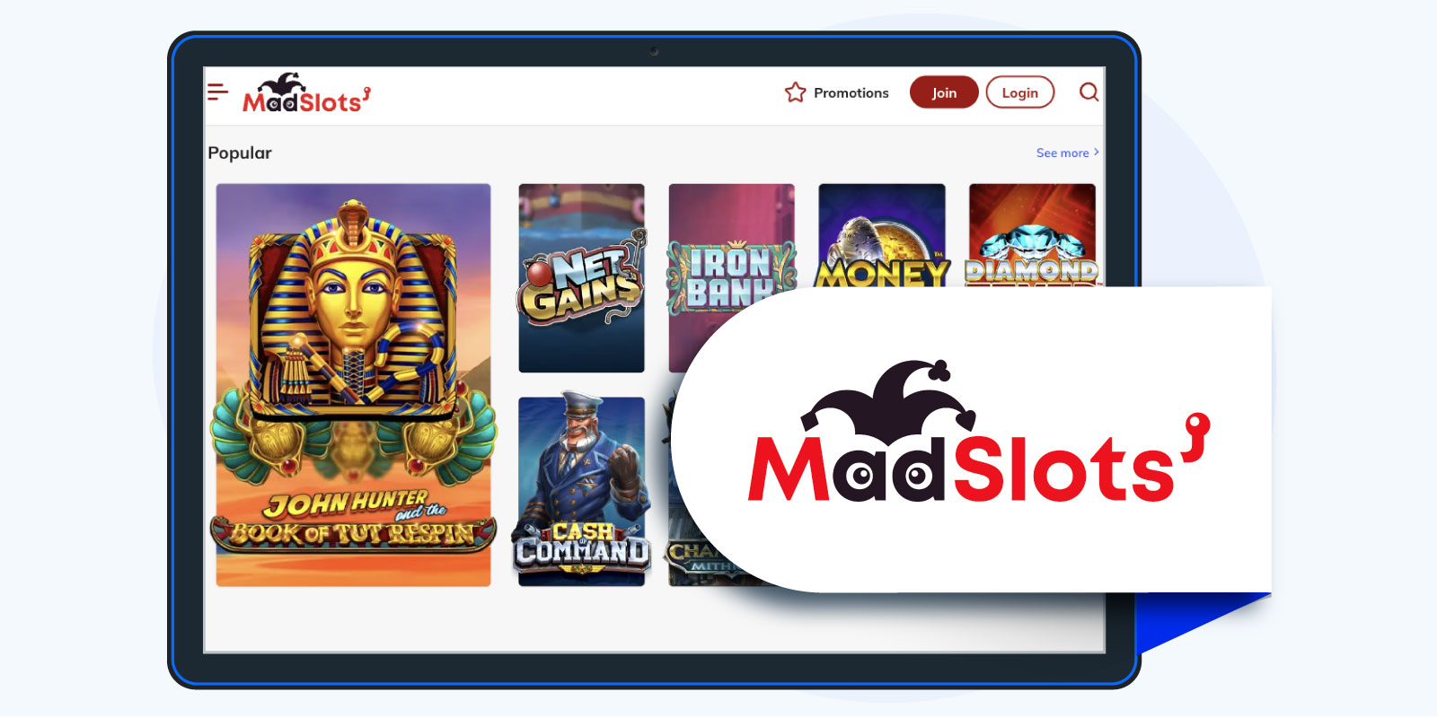 MadSlots Casino - 100 free spins for adding card