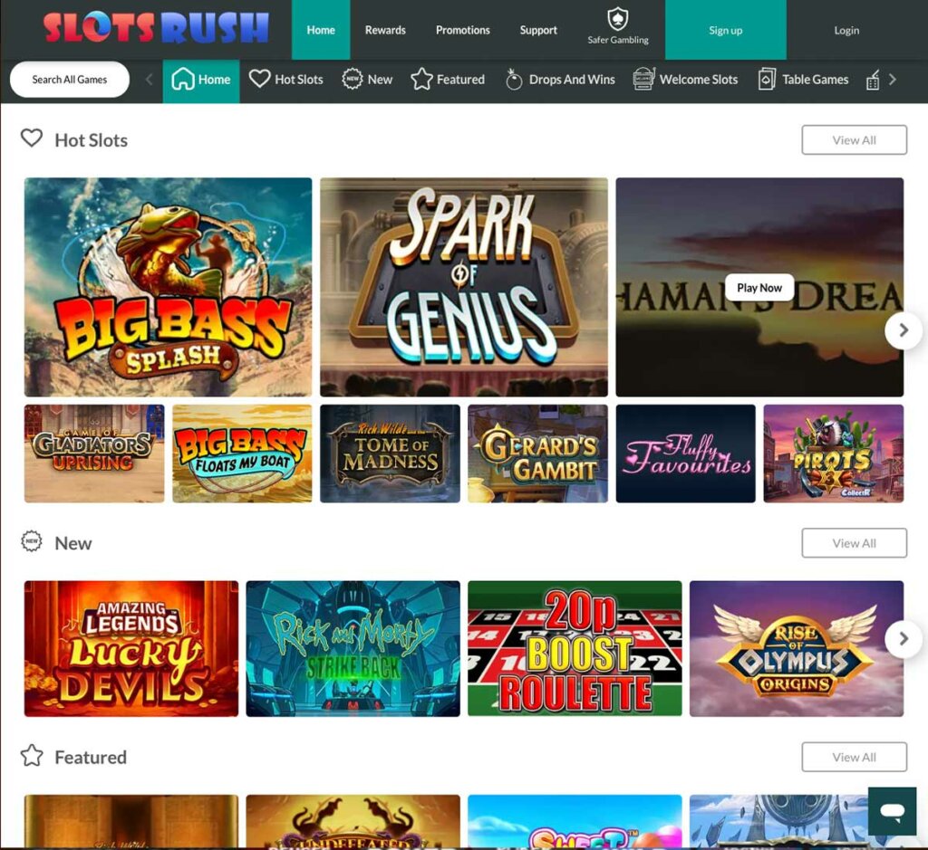 slot-rush-casino-homepage-review