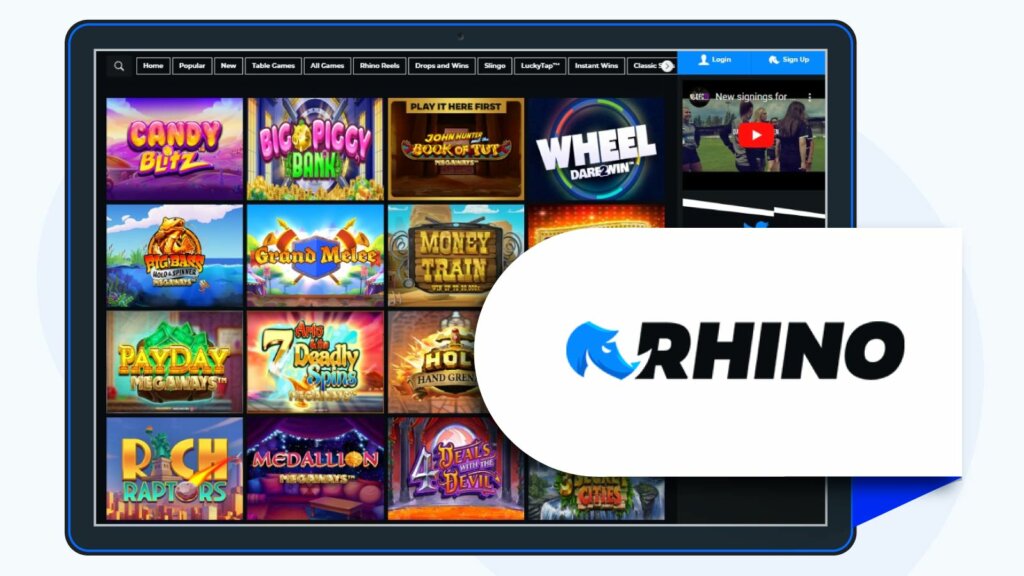 #2. Rhino Casino - Second Best Low Wagering Casino Bonus