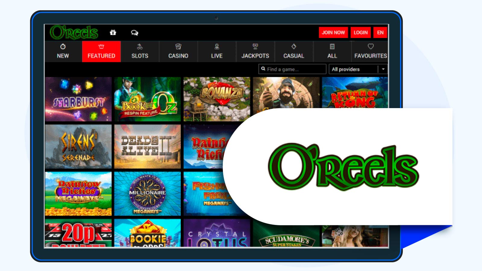 O'Reels Casino - Low Wagering Casino With £1 Minimum Withdrawal