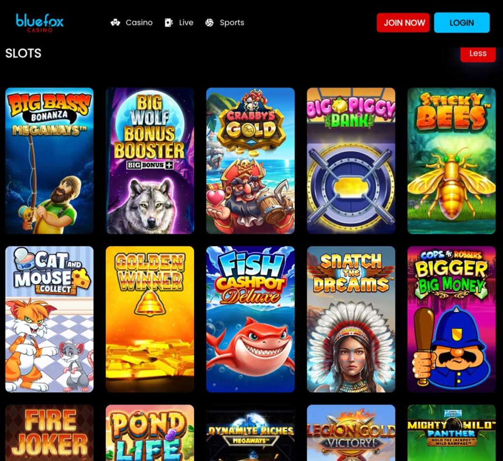 BlueFox-casino-slots-variety-review