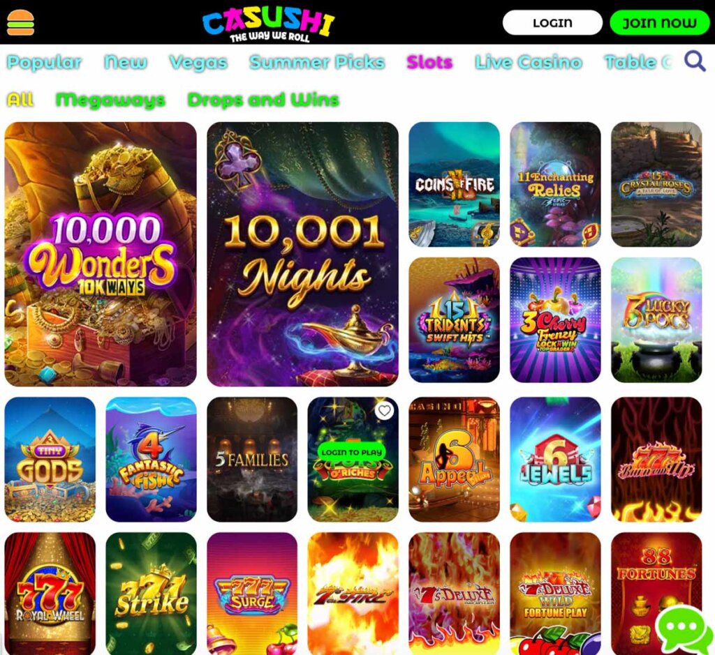 Casushi-casino-slots-variety-review