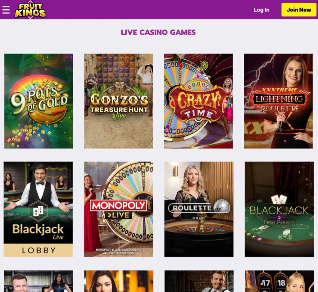 FruitKings-casino-live-casino-games-collection-review