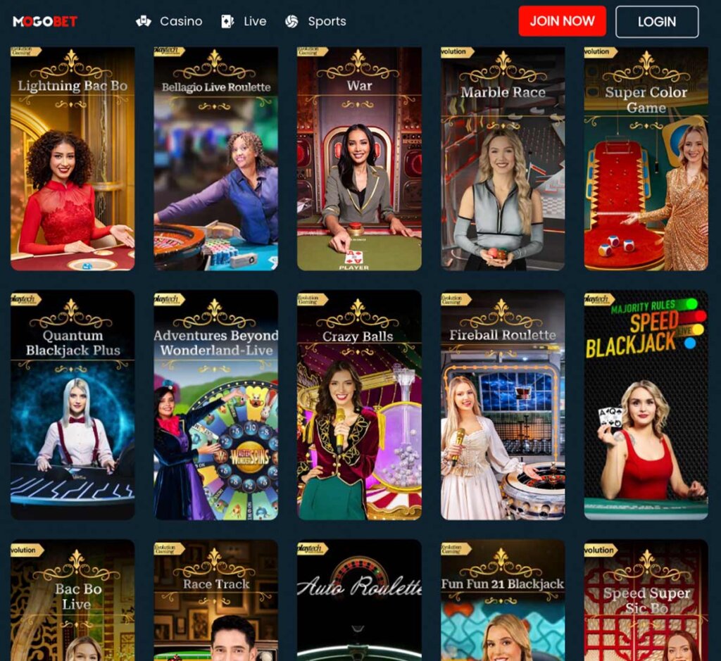 MogoBet-casino-live-casino-games-collection-review