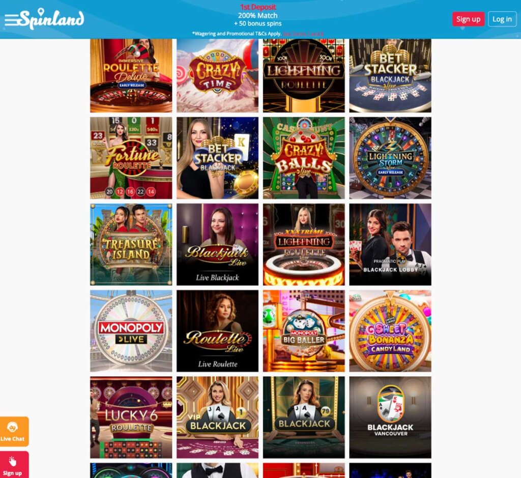 Spinland-casino-live-casino-games-collection-review