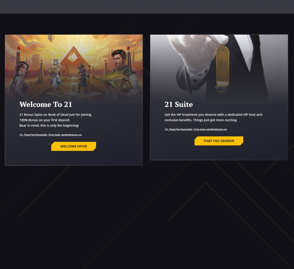 21Casino desktop promotions page screenshot showing welcome bonus details, free spin offers and loyalty perks – tested 21Casino desktop promotions page screenshot showing welcome bonus details, free spin offers and loyalty perks – tested