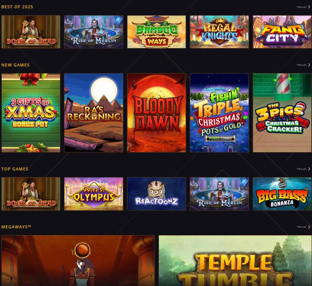 21Casino desktop game lobby screenshot showing featured slots, new releases and live casino tiles – tested 21Casino desktop game lobby screenshot showing featured slots, new releases and live casino tiles – tested