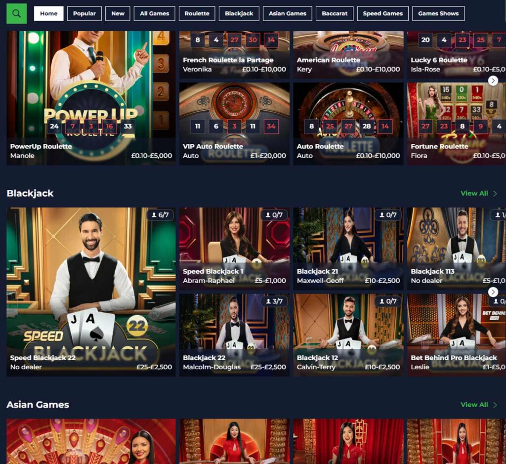 Bestodds Casino desktop live casino screenshot showing live dealer tables including blackjack, roulette, and baccarat – tested