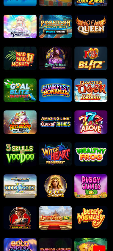 Conquer Casino mobile slots screenshot showing slot game categories, featured titles and navigation on smartphone interface - tested