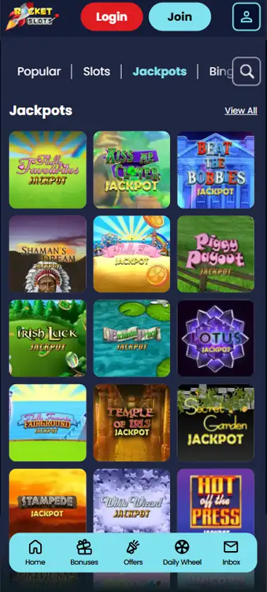 rocket slots Casino jackpots section mobile screenshot displaying progressive jackpot games and prize pools - verified rocket slots Casino jackpots section mobile screenshot displaying progressive jackpot games and prize pools - verified