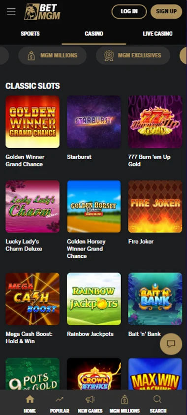 BetMGM Casino mobile interface screenshot showing slots lobby with featured games, categories and navigation on smartphone screen – tested BetMGM Casino mobile interface screenshot showing slots lobby with featured games, categories and navigation on smartphone screen – tested