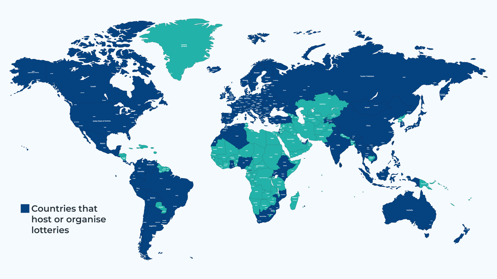 Countries with functioning lotteries