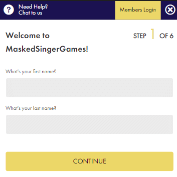 Masked Singer Games Casino-registration-process-step1