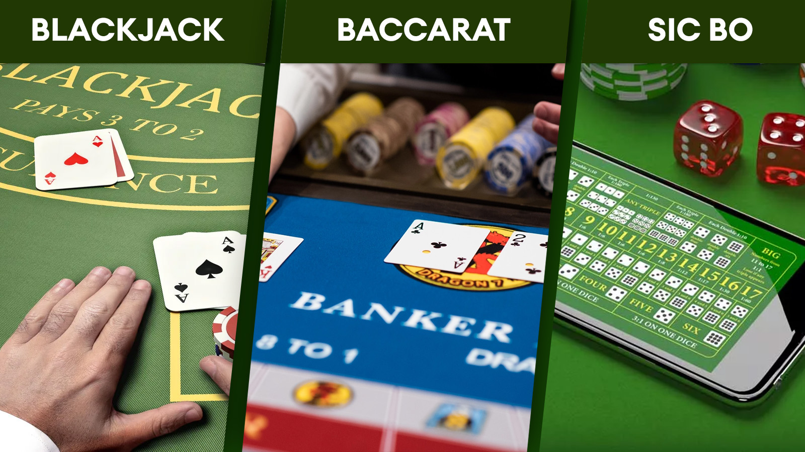 Blackjack, Baccarat, or Sic Bo - What to Choose
