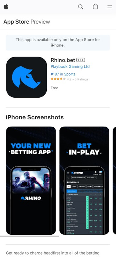 rhino-bet-Casino-mobile-app-ios-homepage