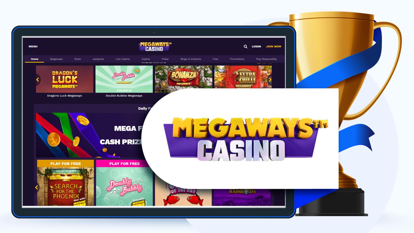 UK Best Online Casino 2023 Megaways Casino homepage