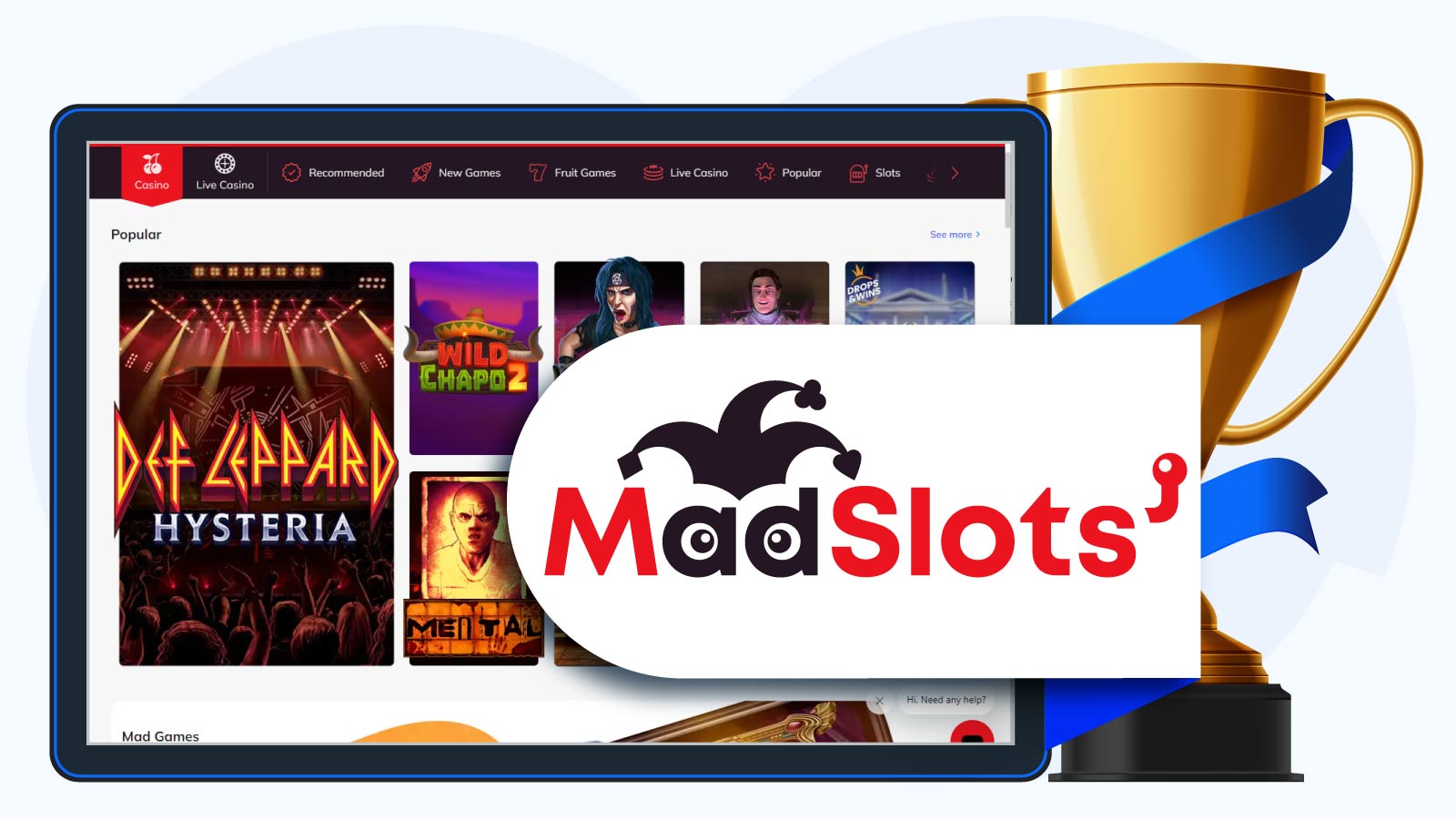Mad Slots Casino – Popular 100 Free Spins No Deposit Bonuses