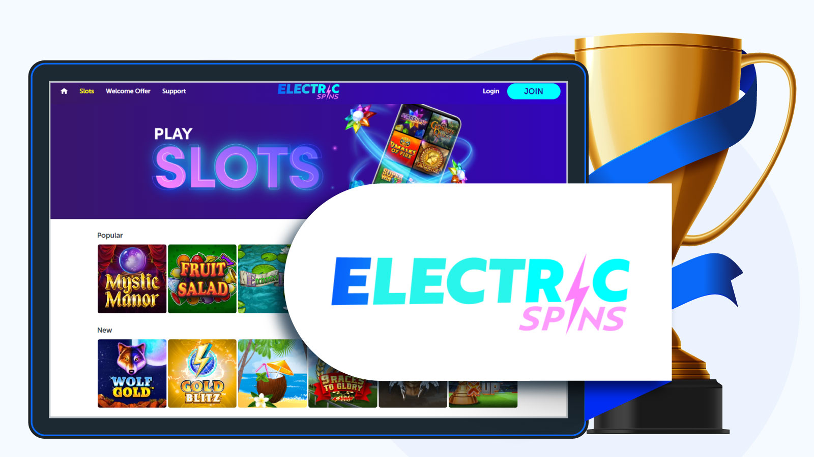 Electric Spins Casino - The Best Deposit £5 Casino in the UK