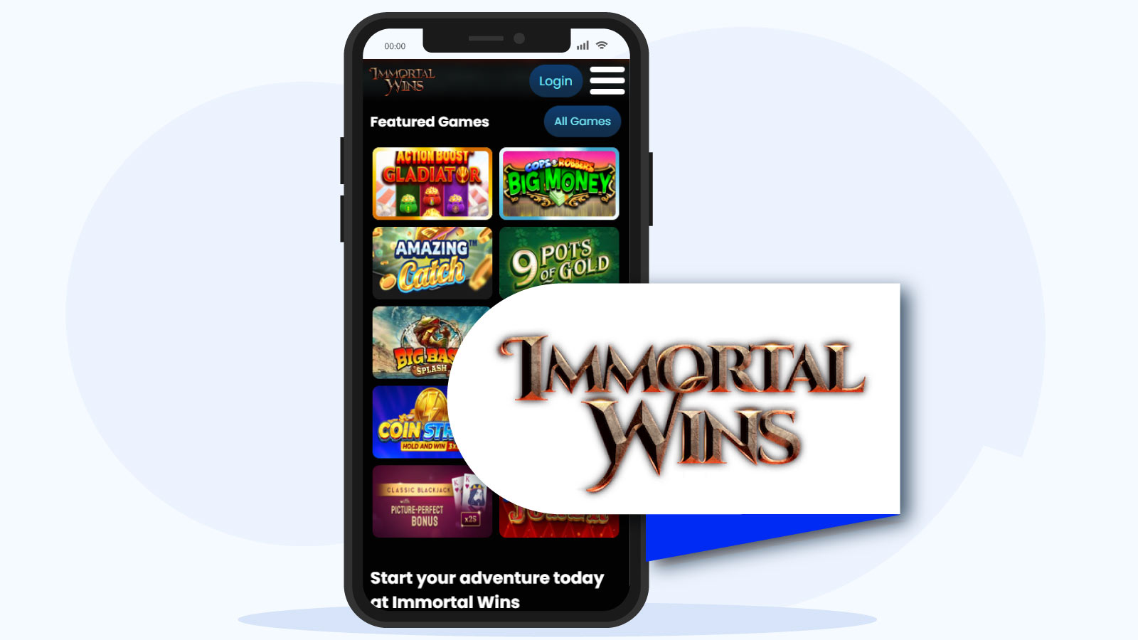 Immortal Wins – Runner- up casino that accepts Pay By Phone