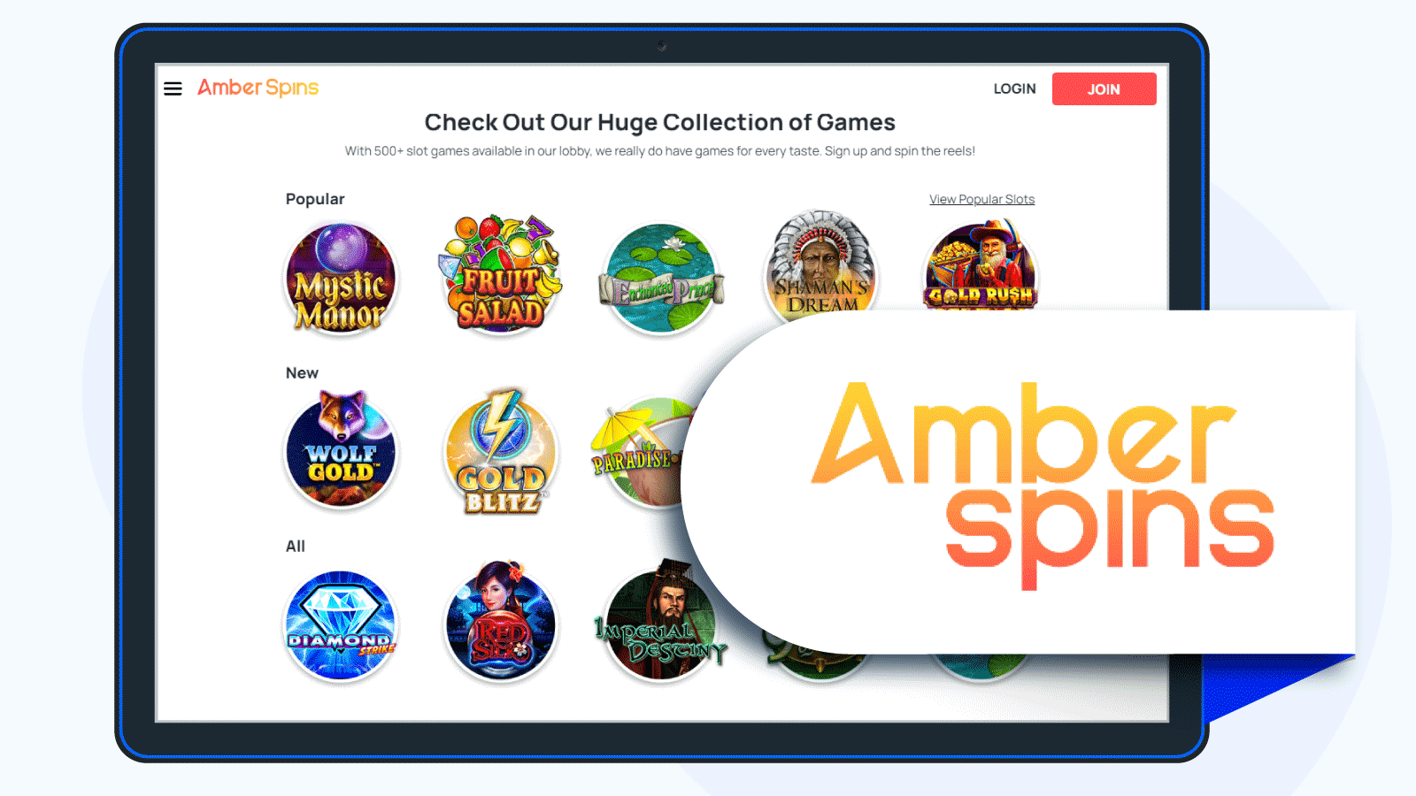 Amber Spins Casino - Most Extensive Slots Gallery