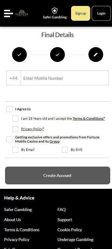 Fortune-Mobile-casino-registration-process-step-3
