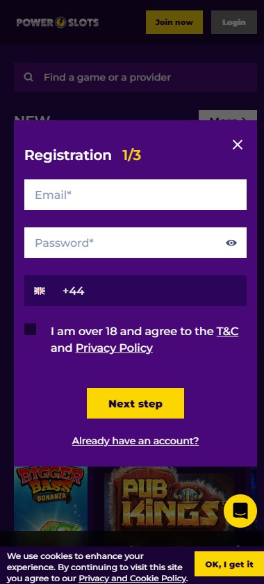 power-slots-casino-registration-process-step-1