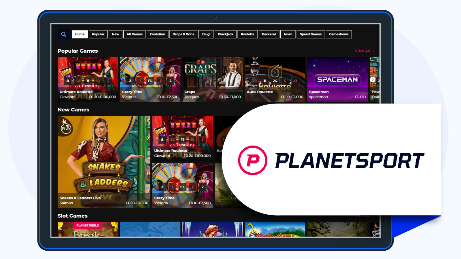 Planet Sport Bet Fastest Withdrawals Live Casino