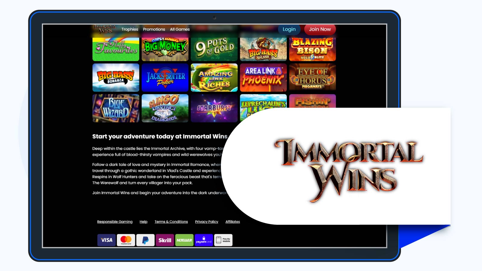 Immortal Wins Casino - Casino of the Month