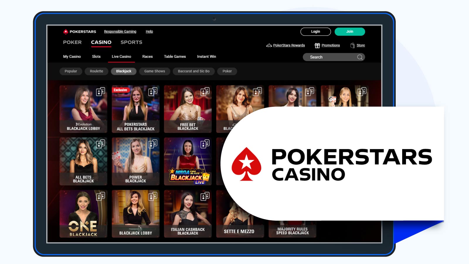 PokerStars Casino Best for Live Blackjack Apps