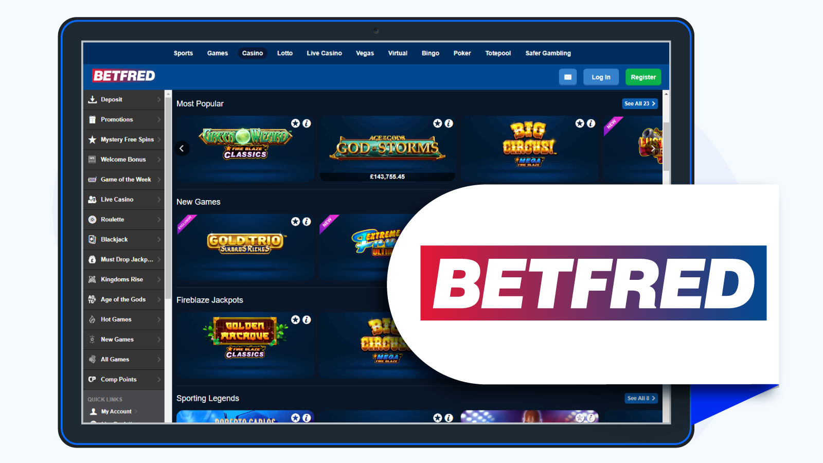 Betfred- The Latest Instant Withdrawal Casino with the Best Game Variety