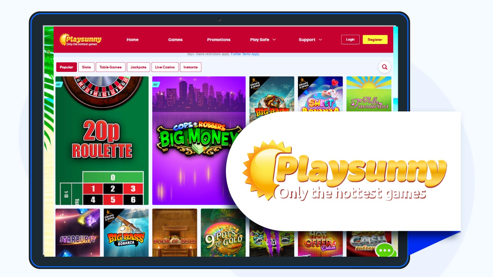 Playsunny Casino – Popular same day cashout casino for mobile usability