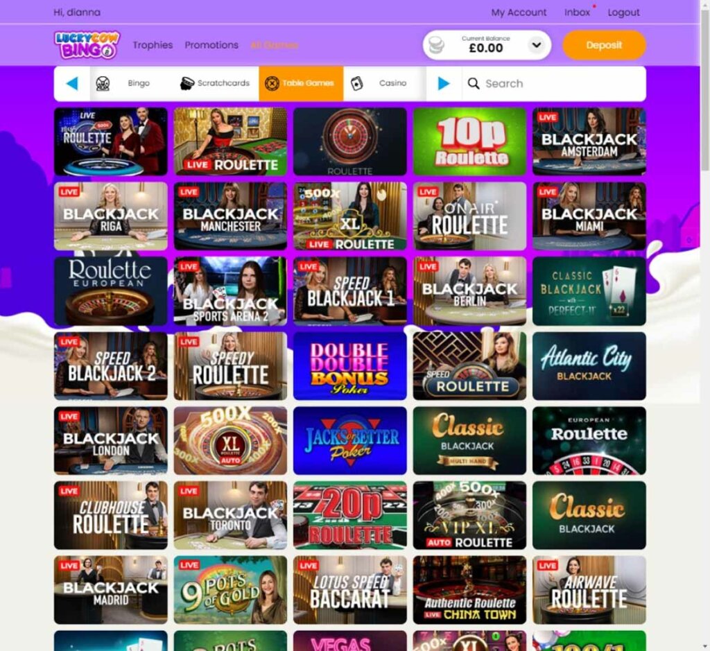 lucky-cow-bingo-casino-live-dealer-games-collection-review