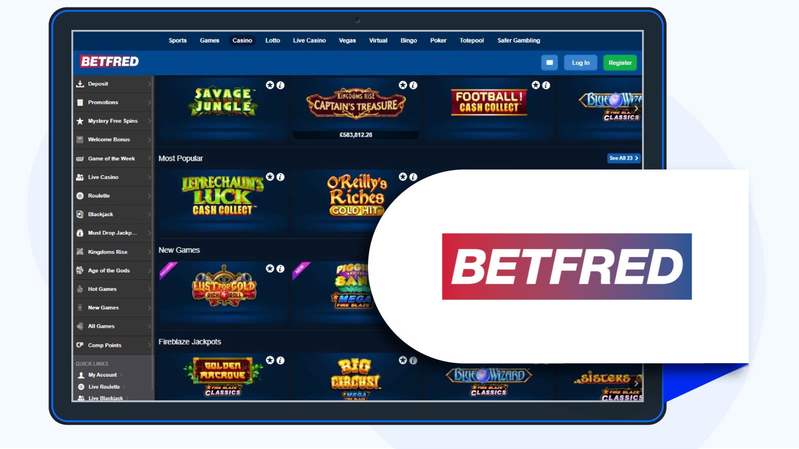 Betfred Casino Bonus - Best For Game Variety