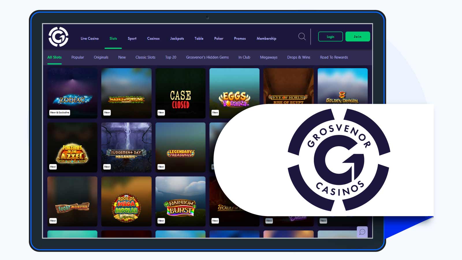Grosvenor Casino – Deposit £20 play with £50