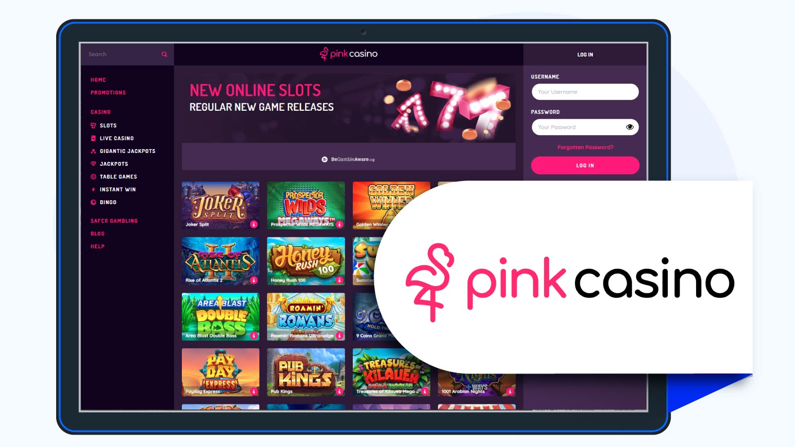 Pink Casino – 100% Up To £150 + 50 Spins