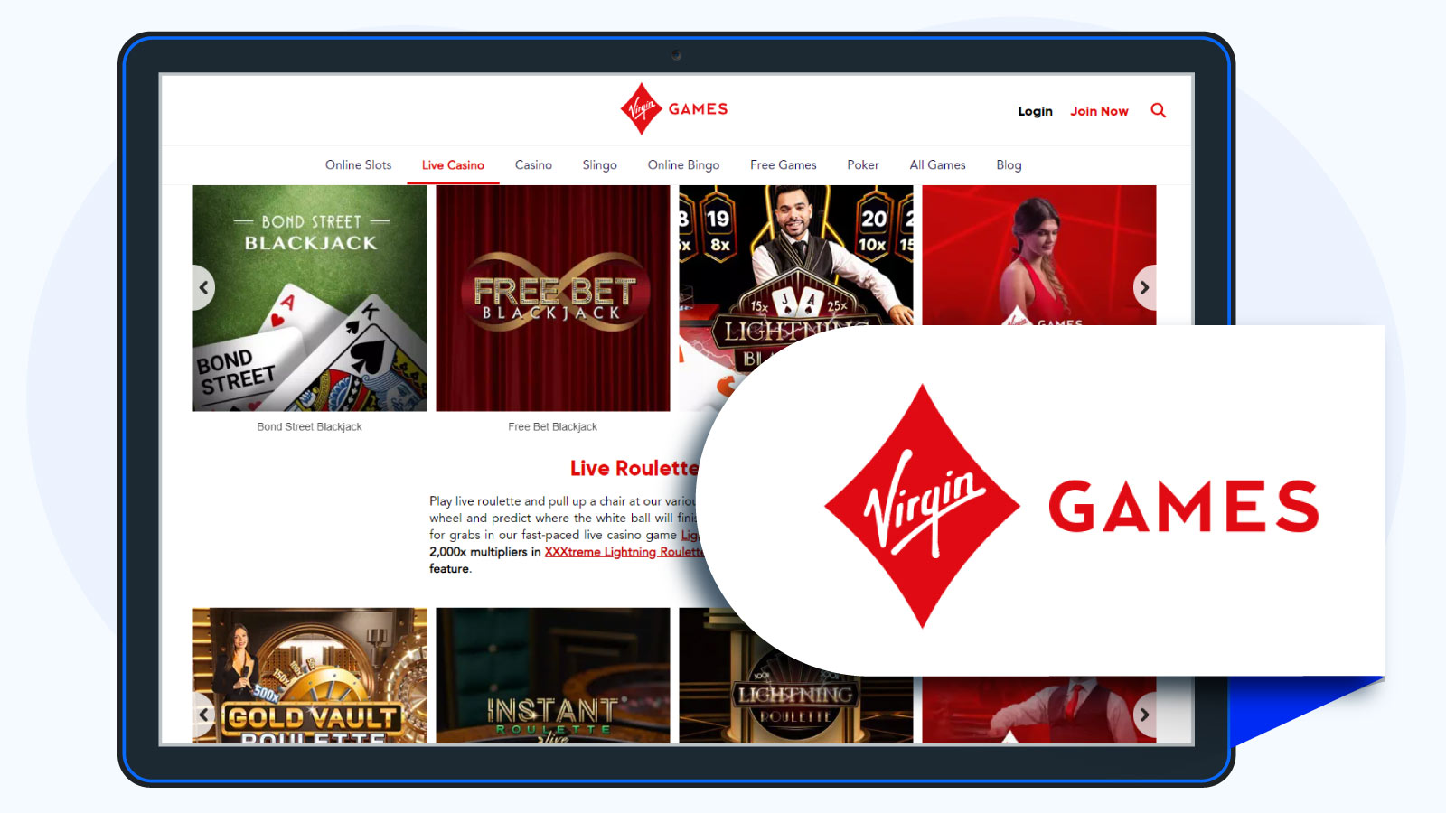 Virgin Games – Deposit £10 Get 30 Free Spins No Wagering