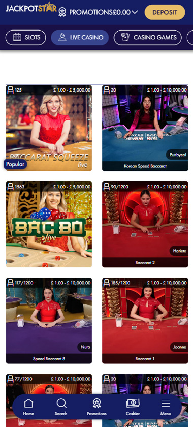 jackpot-star-casino-live-dealer-baccarat-games-mobile-review