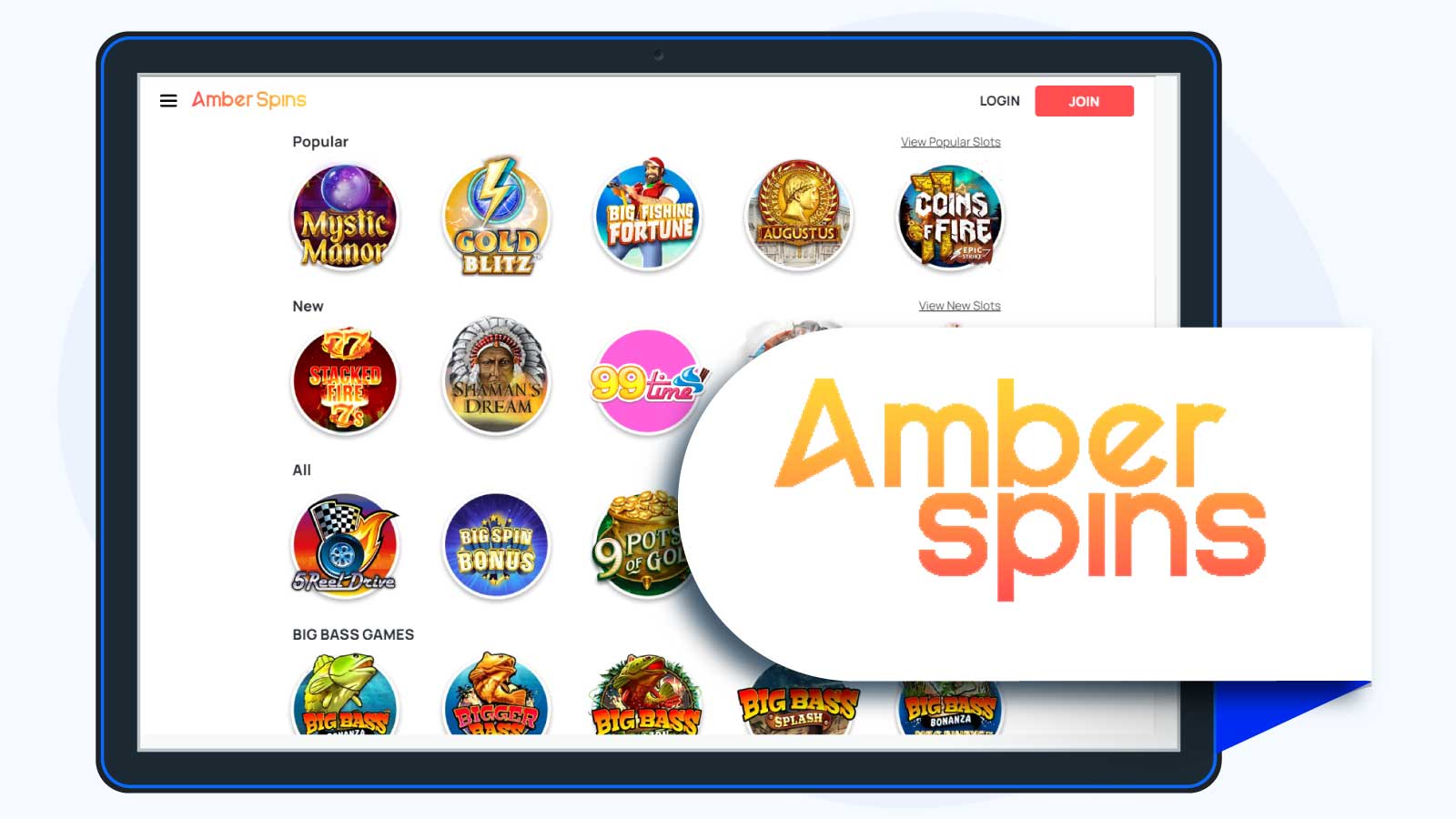 Amber Spins Casino DEPOSIT £10 PLAY WITH £30 + 50 FREE SPINS