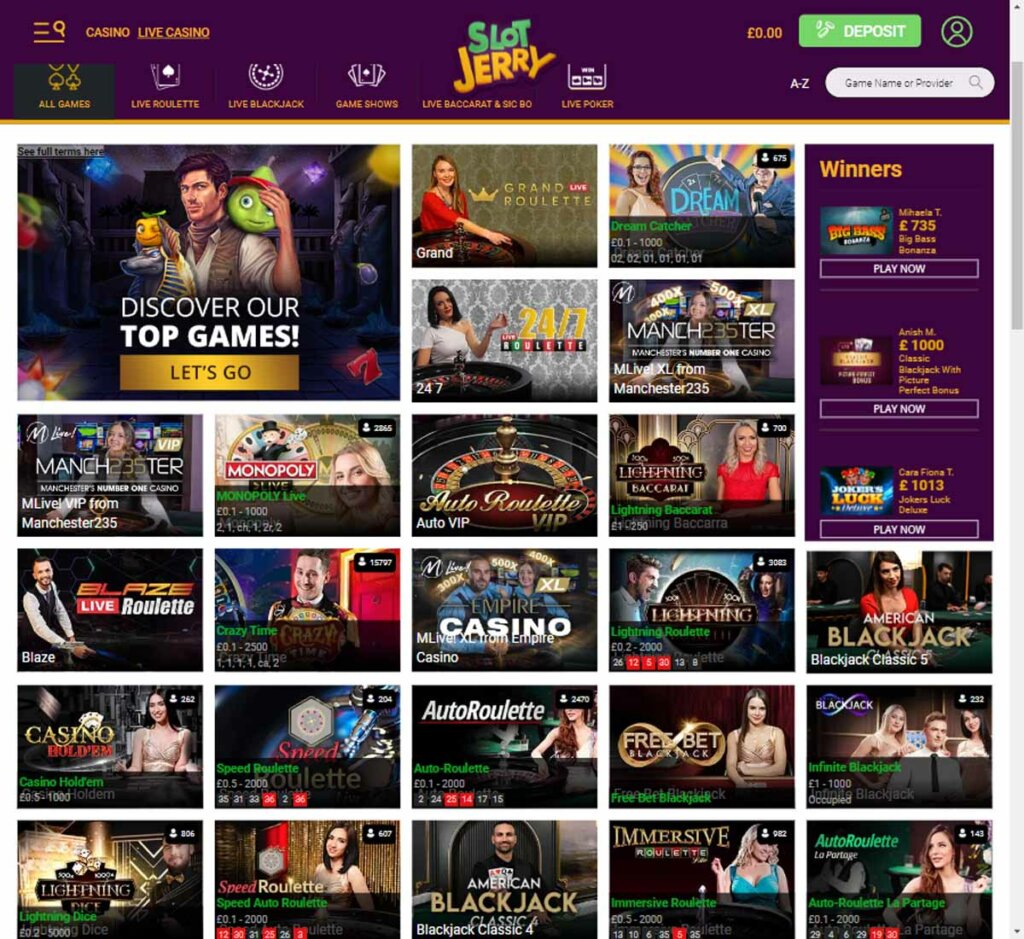 slot-jerry-casino-live-dealer-games-collection-review
