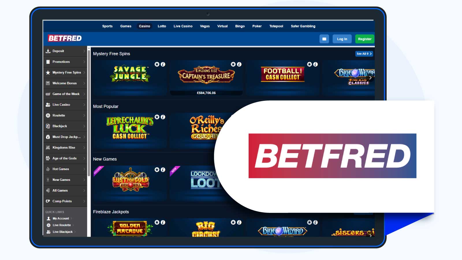 Betfred Casino - Bank Transfer Casino