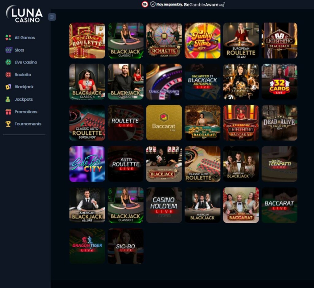 Luna casino live dealer games review