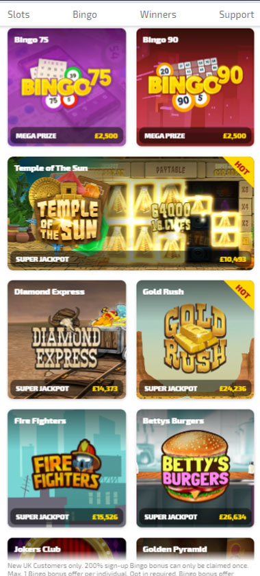 Happy Tiger Casino game types mobile review