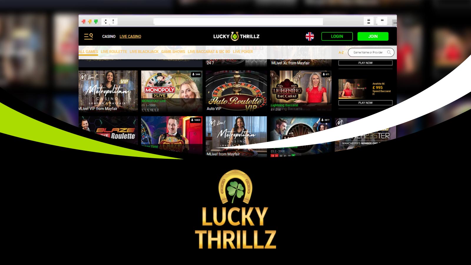 Lucky Thrillz Casino Better for Live Dealer Games