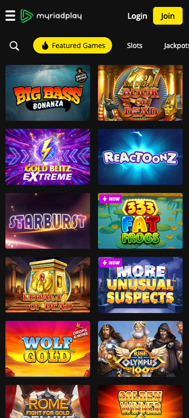 myriadplay-casino-homepage-mobile-review