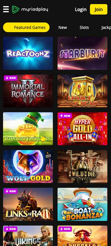 myriadplay-casino-homepage-mobile-review